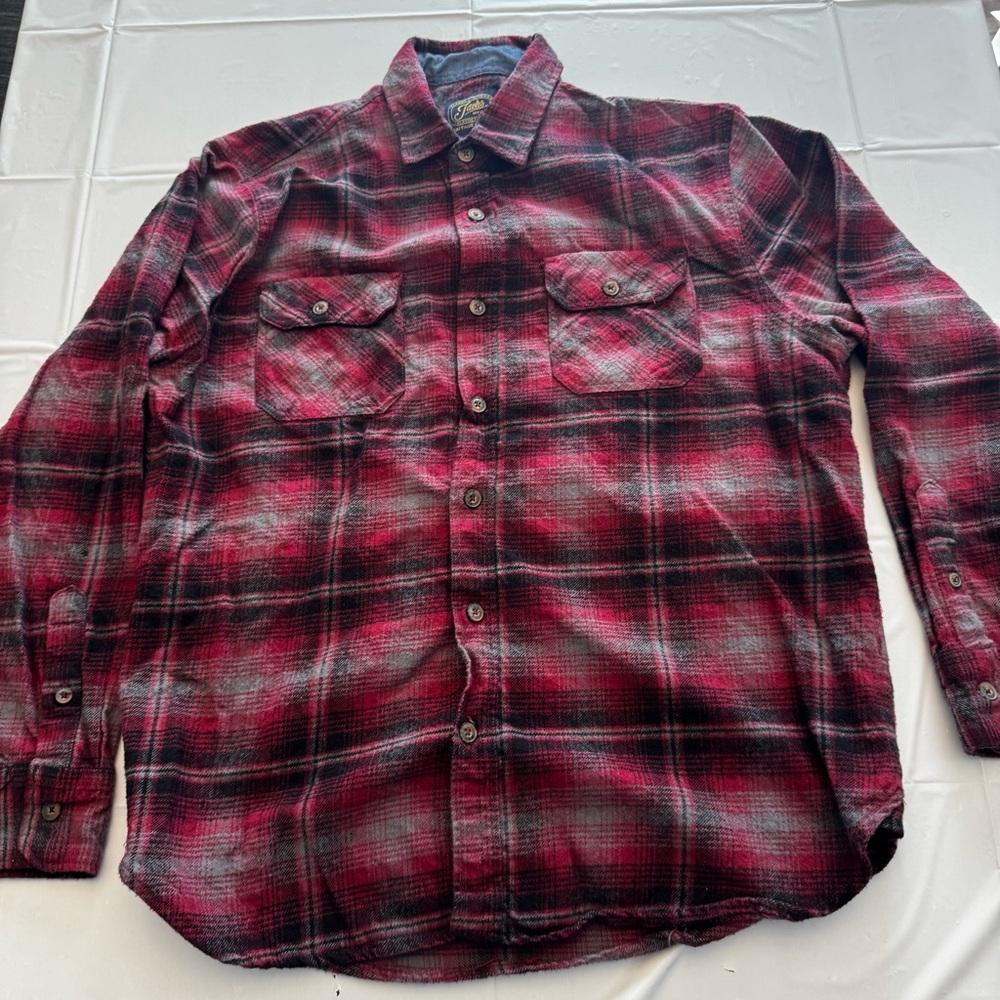 Jachs Red and Black Casual Button Down Shirt